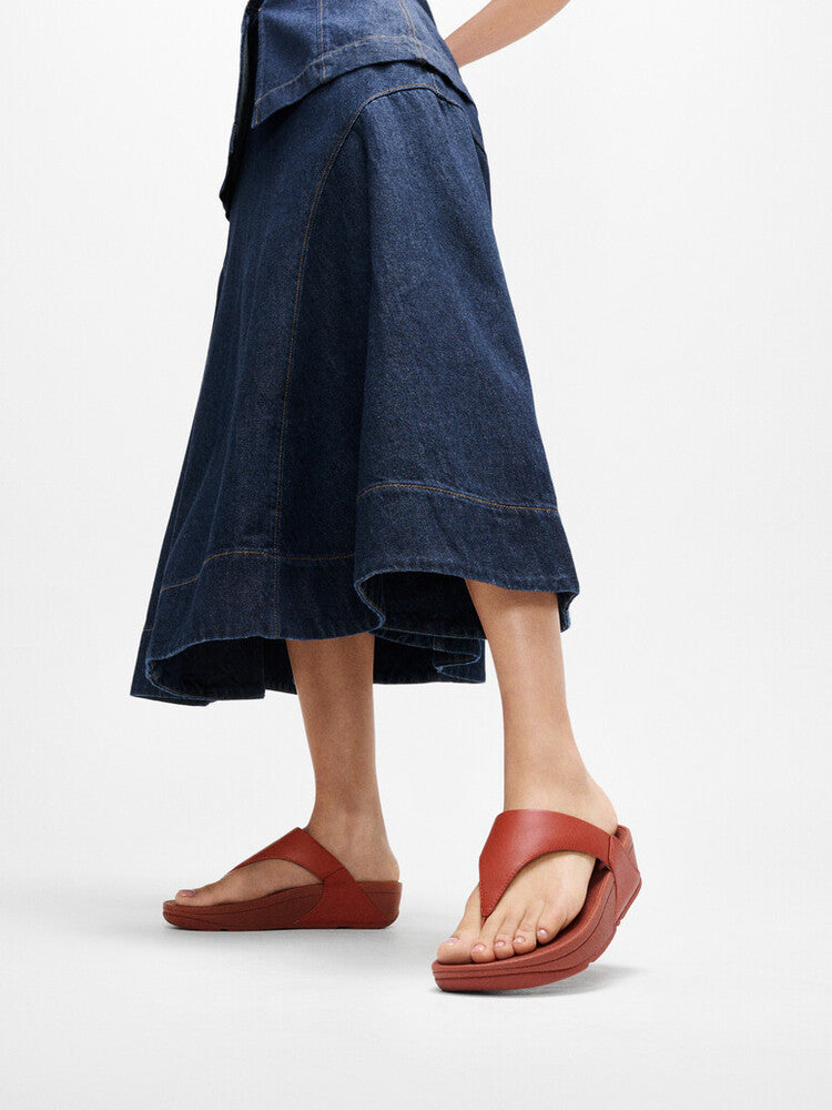 LULU LEATHER TOE-POST SANDALS -TERRACOTTA (I88-817)
