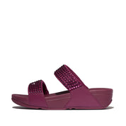 LULU MAXI-CRYSTAL TWO-BAR SLIDES - RUBY