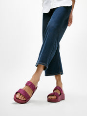 LULU MAXI-CRYSTAL TWO-BAR SLIDES - RUBY