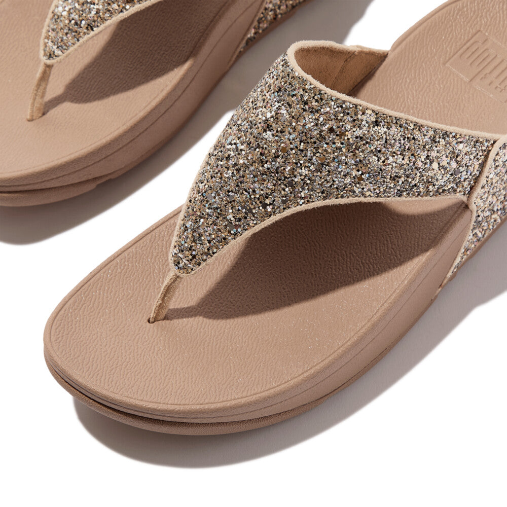 LULU MULTI-TONAL GLITTER TOE-POST SANDALS - CLASSIC BEIGE MIX (JE6-C92)