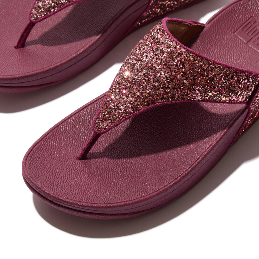 LULU MULTI-TONAL GLITTER TOE-POST SANDALS - RUBY MIX (JE6-C93)