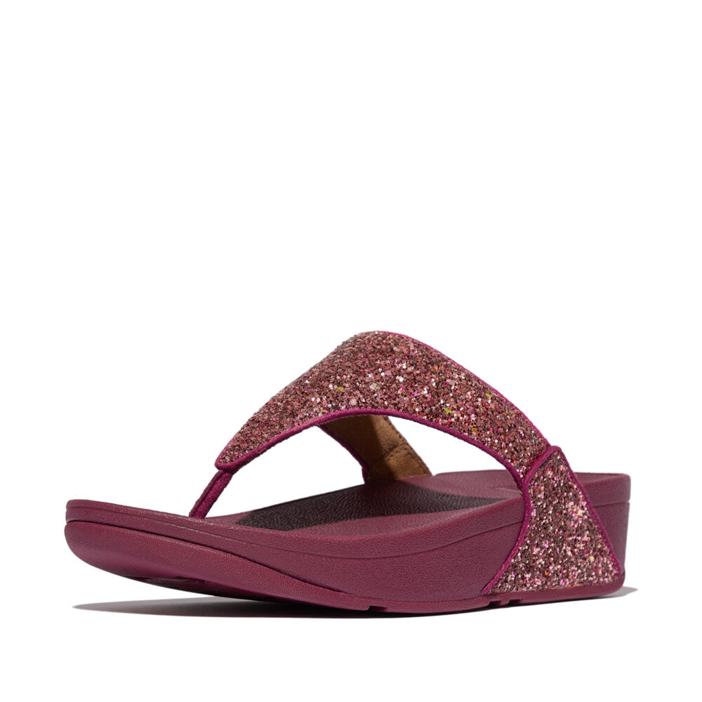 LULU MULTI-TONAL GLITTER TOE-POST SANDALS - RUBY MIX (JE6-C93)