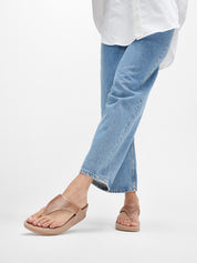 LULU SEQUIN TOE-POST SANDALS - CLASSIC BEIGE (JF3-B41)