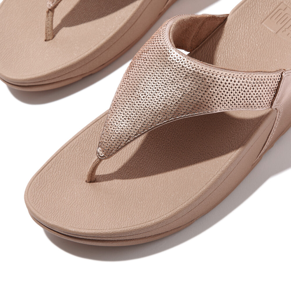 LULU SEQUIN TOE-POST SANDALS - CLASSIC BEIGE (JF3-B41)