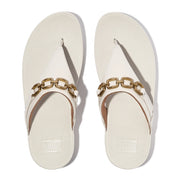 LULU SQUARE-CHAIN LEATHER TOE-POST SANDALS - PARIS BEIGE (E1I-A99)