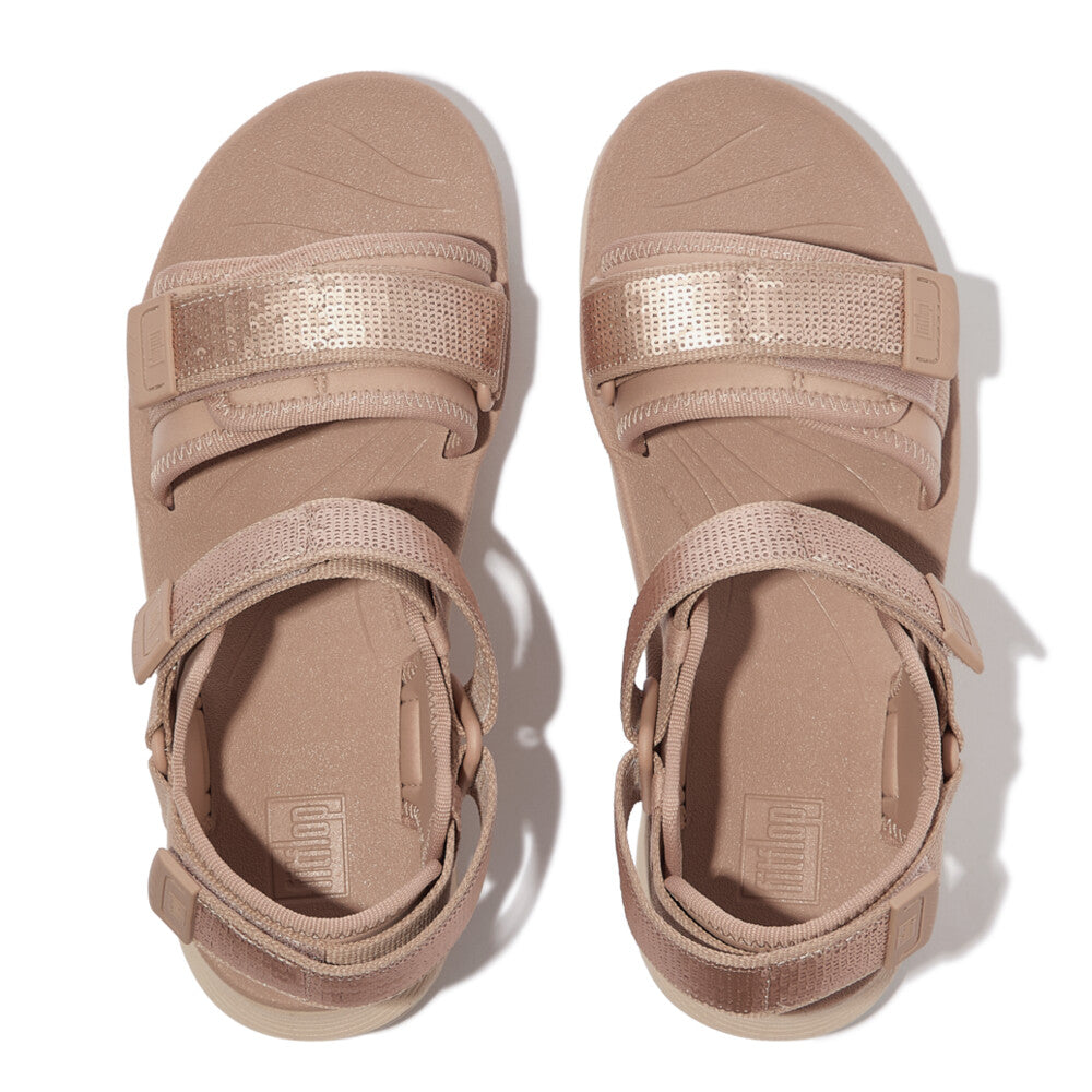 NEO-D-HYKER (XT) SEQUIN WATER-RESISTANT ADJUSTABLE WALKING SANDALS - CLASSIC BEIGE (E3V-B41)