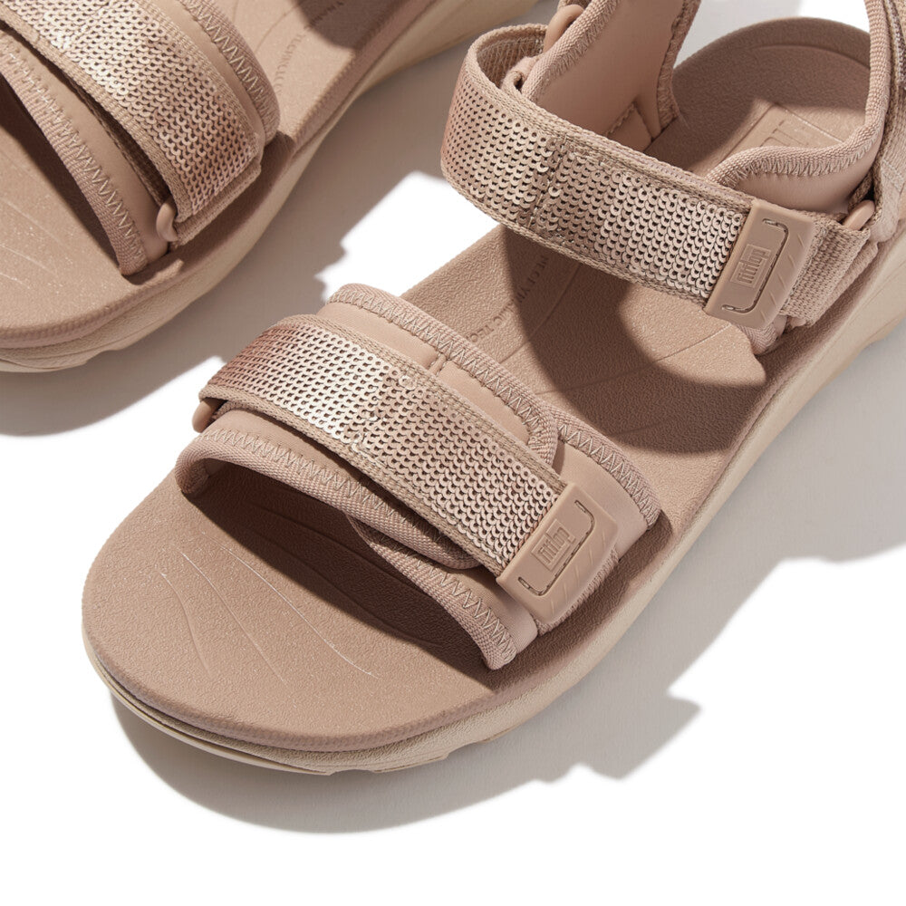 NEO-D-HYKER (XT) SEQUIN WATER-RESISTANT ADJUSTABLE WALKING SANDALS - CLASSIC BEIGE (E3V-B41)