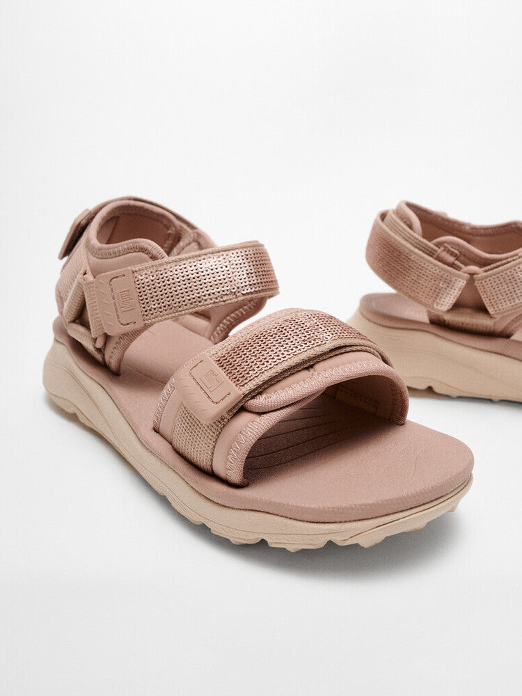NEO-D-HYKER (XT) SEQUIN WATER-RESISTANT ADJUSTABLE WALKING SANDALS - CLASSIC BEIGE (E3V-B41)