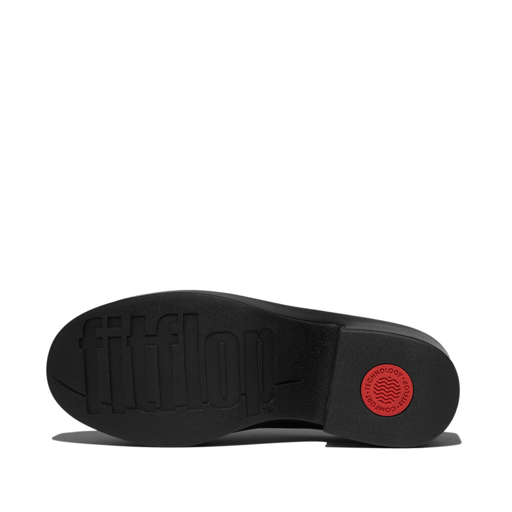 PLATFFORMS LEATHER HEELED MULES - ALL BLACK (E4A-090)