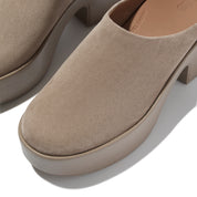PLATFFORMS SUEDE HEELED MULES