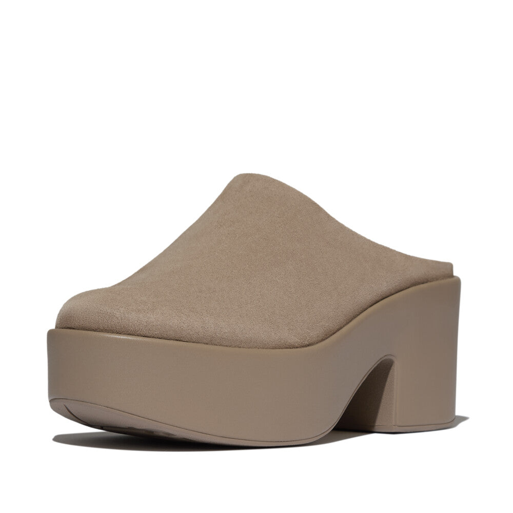 PLATFFORMS SUEDE HEELED MULES