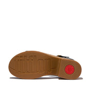 PLATFFORMS V-WEAVE/CORK HEELED ANKLE-STRAP SANDALS - BLACK (E3Z-001)