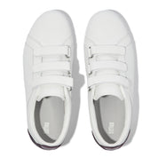 RALLY CRYSTAL-BACKTAB LEATHER STRAP TRAINERS - URBAN WHITE/PLUMBERRY (E5A-D30)