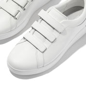 RALLY CRYSTAL-BACKTAB LEATHER STRAP TRAINERS - URBAN WHITE/PLUMBERRY (E5A-D30)