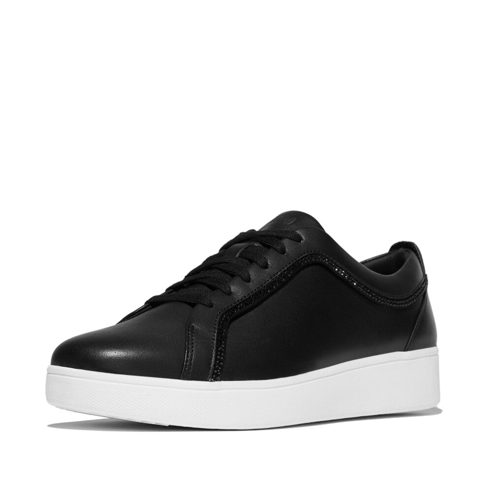 RALLY CRYSTAL-TRIM LEATHER TRAINERS