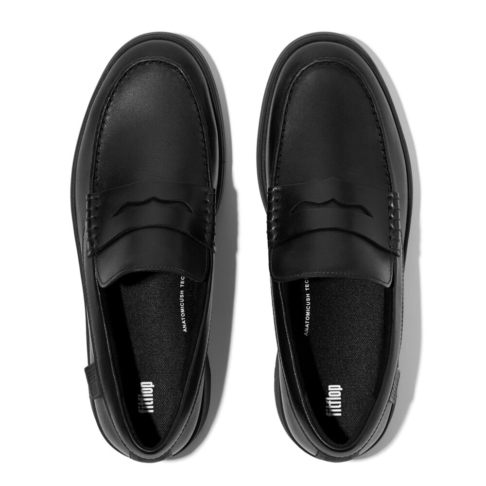 RALLY MENS LEATHER PENNY LOAFERS