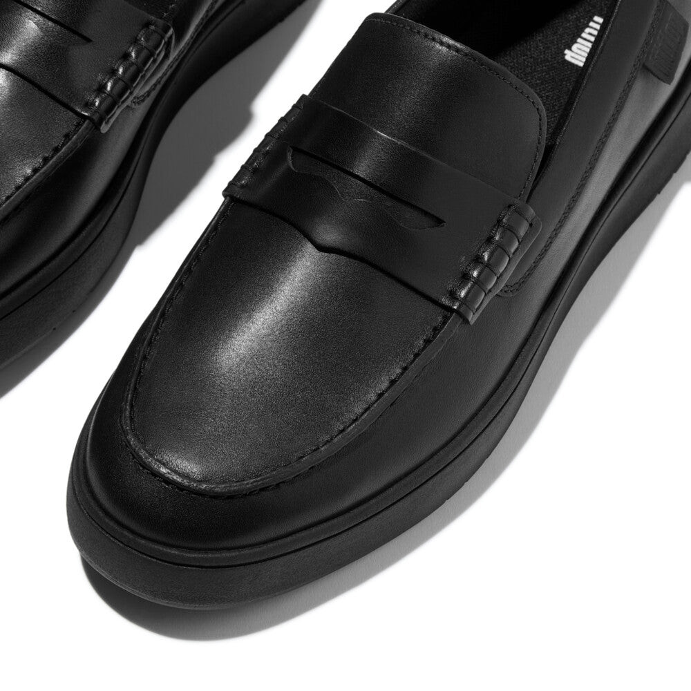 RALLY MENS LEATHER PENNY LOAFERS