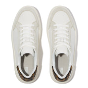 RTG LEOPARD-BACKTAB LEATHER/SUEDE TRAINERS