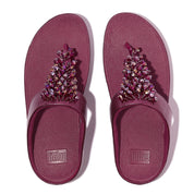 RUMBA METALLIC BEADED TOE-POST SANDALS - METALLIC RUBY (E4W-D01)