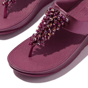 RUMBA METALLIC BEADED TOE-POST SANDALS - METALLIC RUBY (E4W-D01)