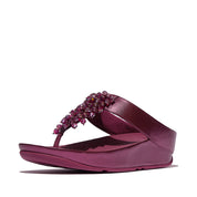 RUMBA METALLIC BEADED TOE-POST SANDALS - METALLIC RUBY (E4W-D01)