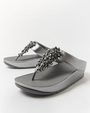 RUMBA METALLIC BEADED TOE-POST SANDALS - SILVEREEN (E4W-C91)