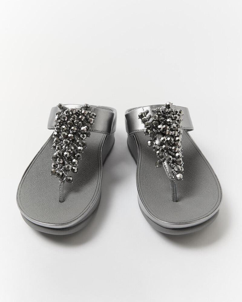 RUMBA METALLIC BEADED TOE-POST SANDALS - SILVEREEN (E4W-C91)