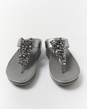 RUMBA METALLIC BEADED TOE-POST SANDALS - SILVEREEN (E4W-C91)