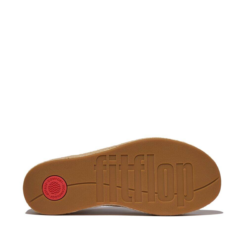 PLATFFORMS ESPADRILLE METALLIC-LEATHER FISHERMAN WEDGE SANDALS