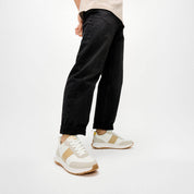 F-MODE FLOW MENS LEATHER/SUEDE SNEAKERS