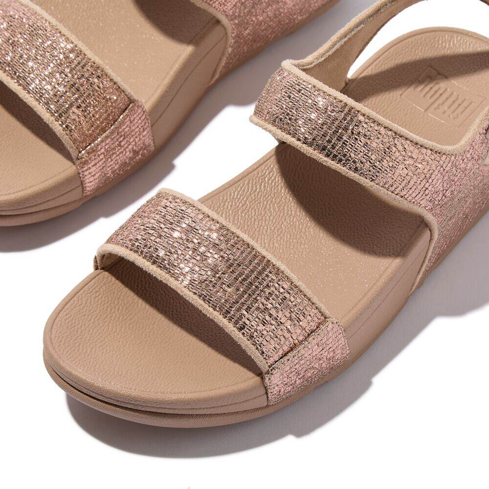 LULU CRINKLED-SHIMMER BACK-STRAP SANDALS