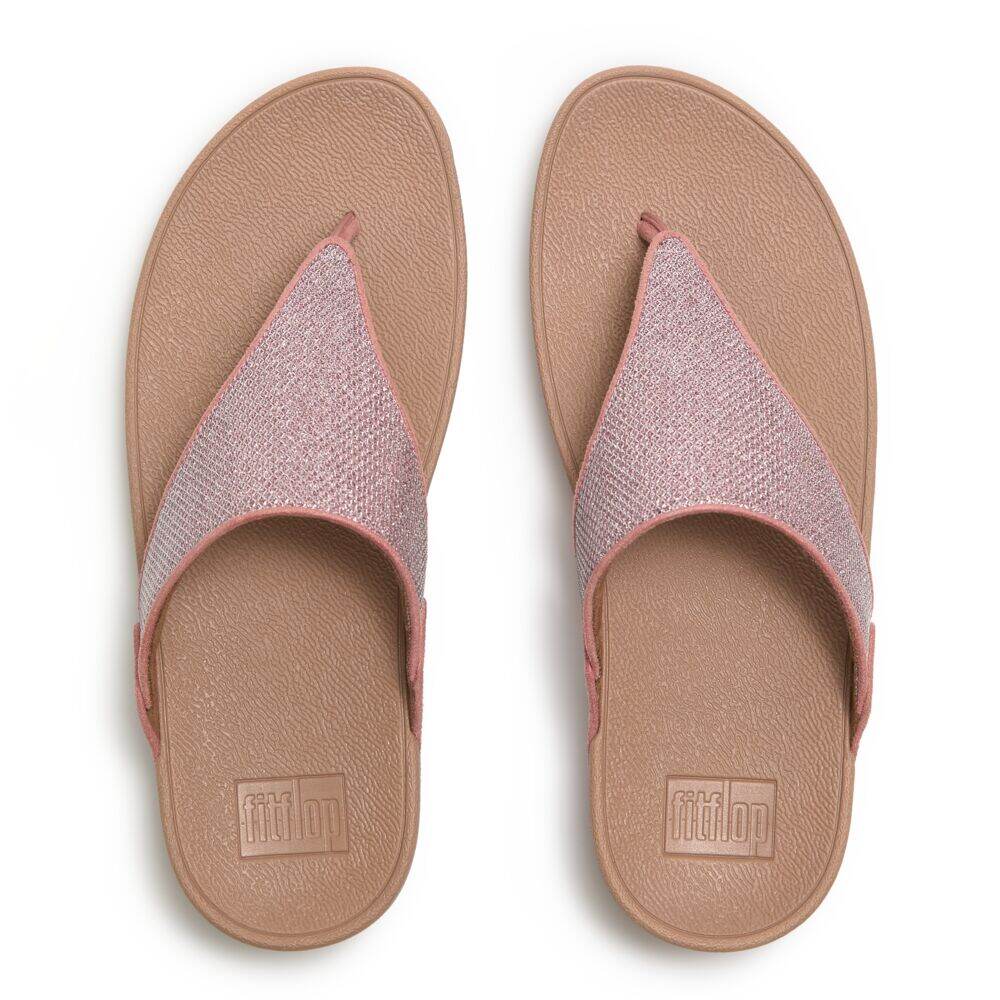 LULU SHIMMERGLITZ TOE-POST SANDALS