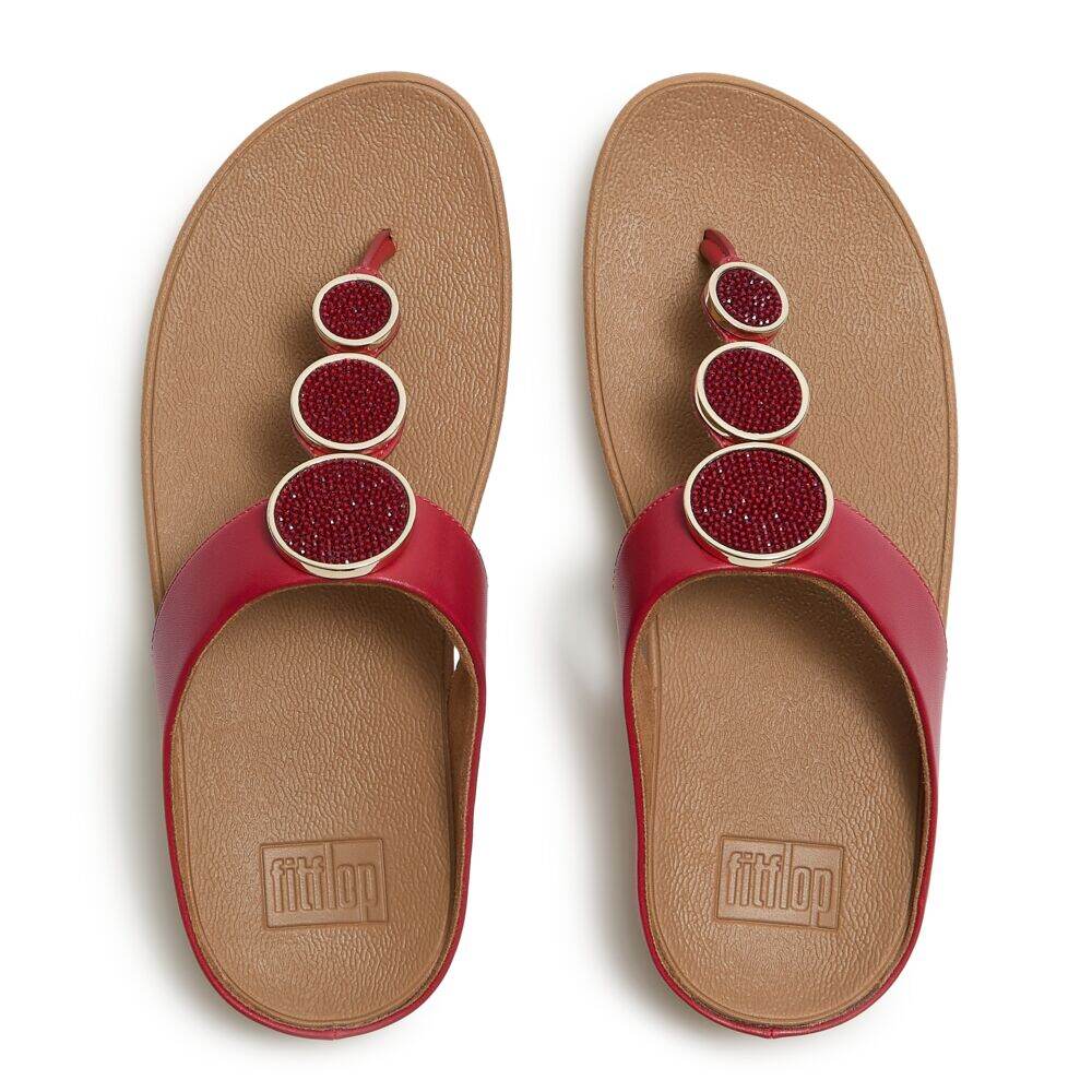 HALO BEAD-CIRCLE METALLIC TOE-POST SANDALS