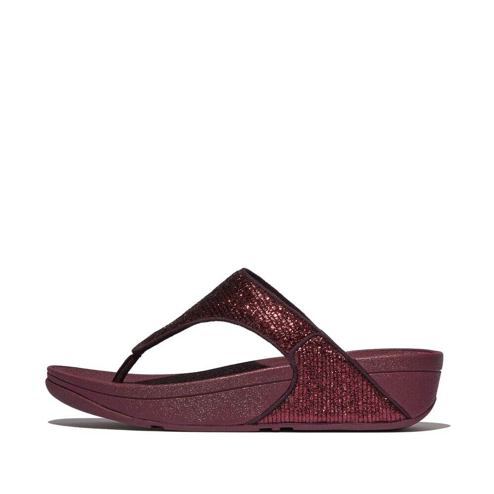 LULU CRINKLED-SHIMMER TOE-POST SANDALS