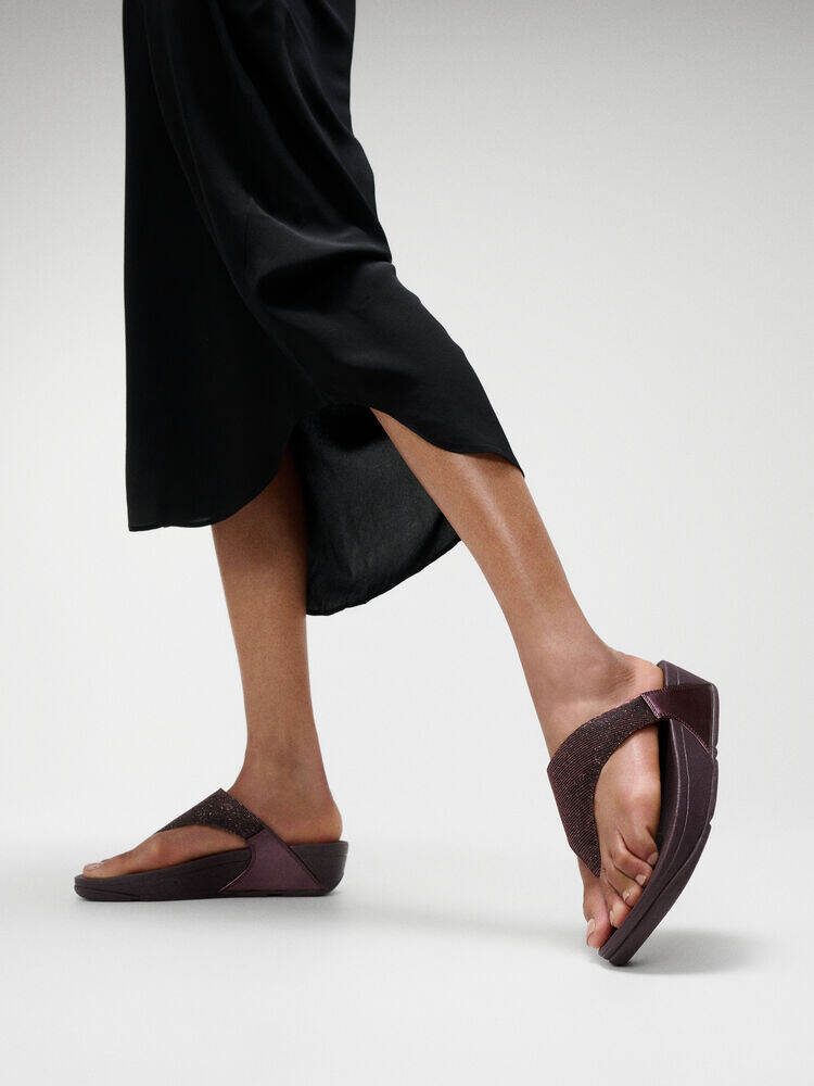 LULU SHIMMERLUX TOE-POST SANDALS