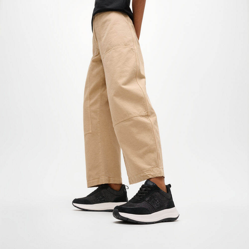F-MODE FLOW CRYSTAL DENIM/SUEDE SNEAKERS