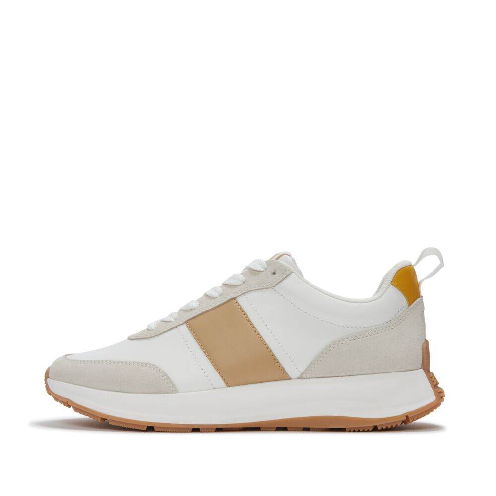 F-MODE FLOW MENS LEATHER/SUEDE SNEAKERS