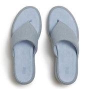 PLATFFORMS DENIM WEDGE TOE-POST SANDALS