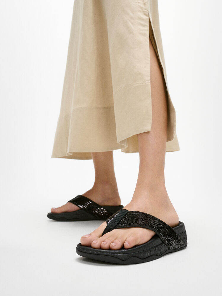 SURFA SEQUIN TOE-POST SANDALS