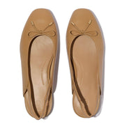 DELICATO BOW SOFT-LEATHER SLINGBACKS