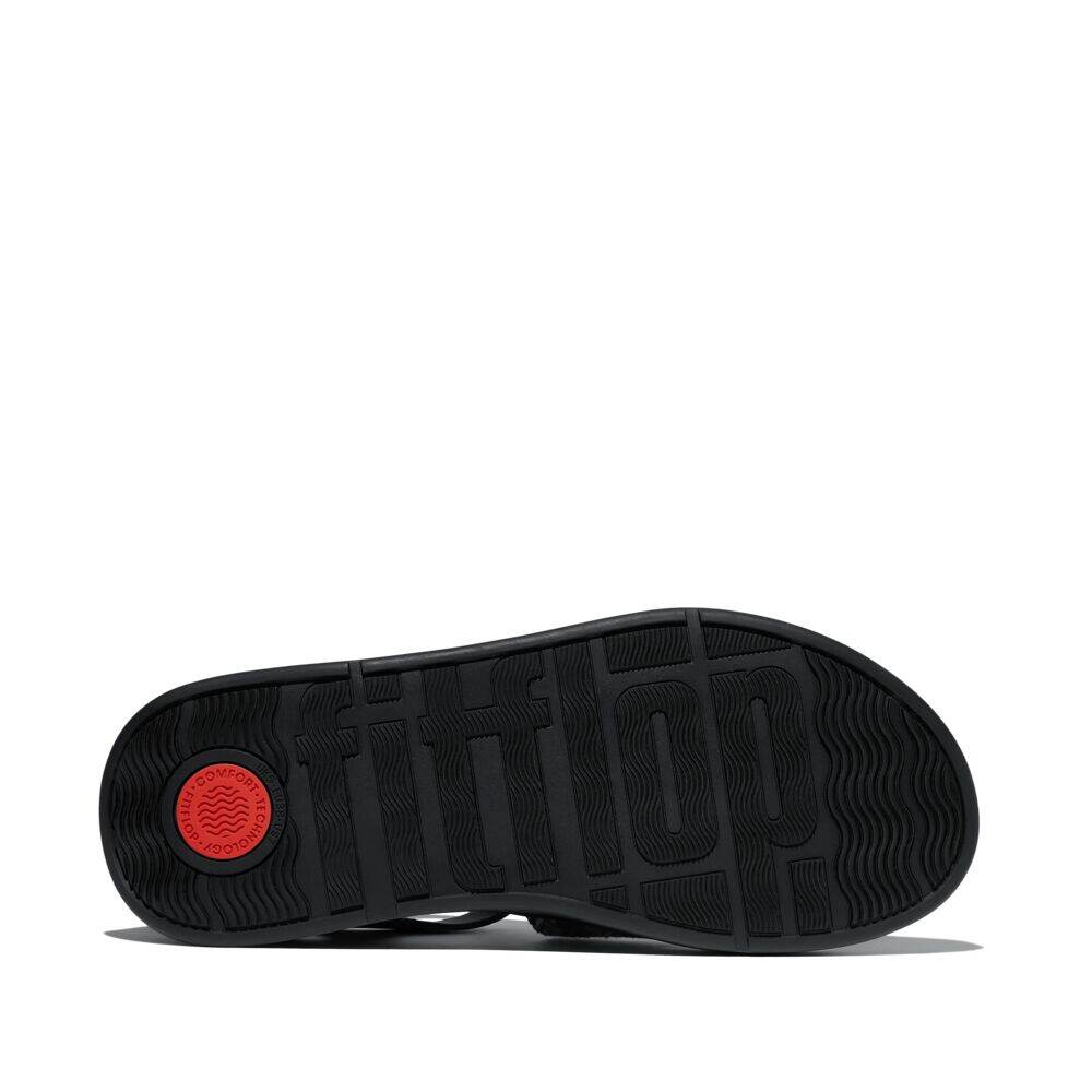 F-MODE V-WEAVE/LEATHER FISHERMAN SANDALS