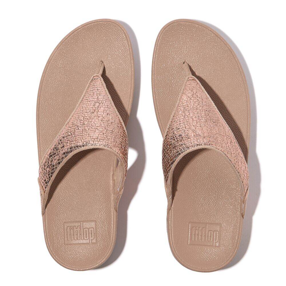 LULU CRINKLED-SHIMMER TOE-POST SANDALS