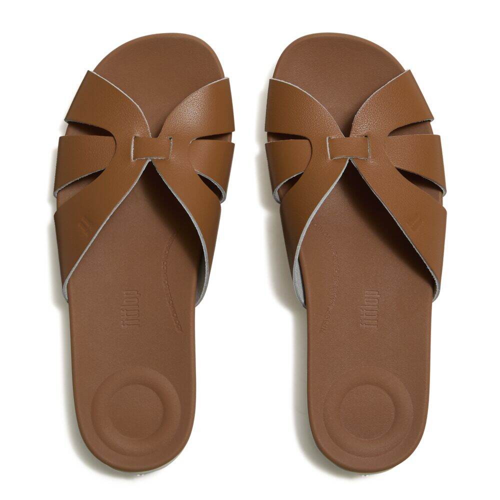 SOLAY WATERPROOF-LEATHER WOVEN SLIDES