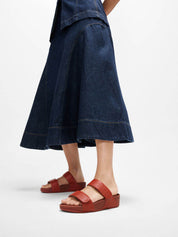 LULU ADJUSTABLE LEATHER SLIDES