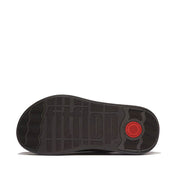 F-MODE STACK LEATHER BACK-STRAP TOE-POST SANDALS