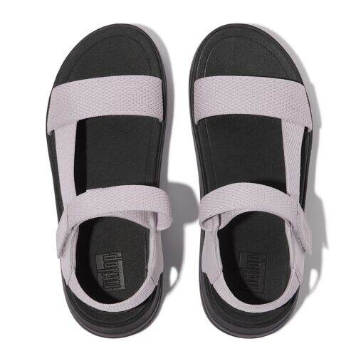 SURFF TWO-TONE WEBBING/LEATHER BACK-STRAP SANDALS