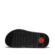 F-MODE STACK QUILTED-LEATHER BACK-STRAP TOE-POST SANDALS