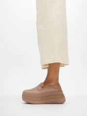 F-MODE STACK QUILTED-LEATHER LOAFERS
