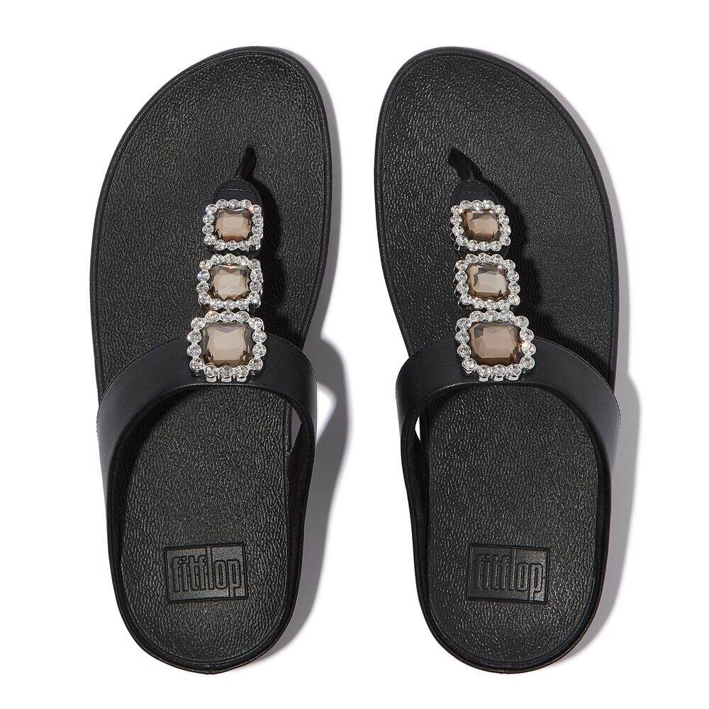 FINO CRYSTAL-JEWEL TOE-POST SANDALS