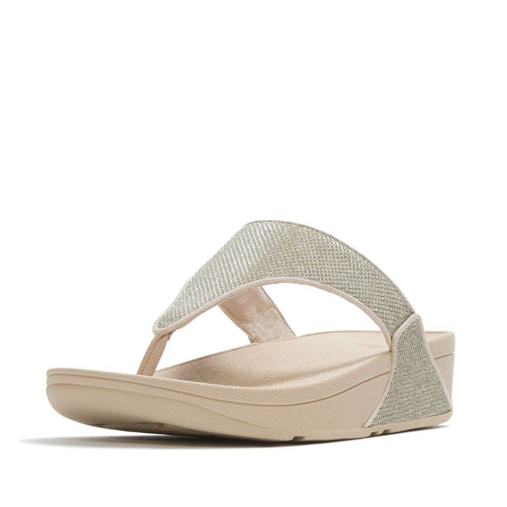 LULU SHIMMERGLITZ TOE-POST SANDALS